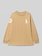 Koszulki dla chłopców - Bluzka z długim rękawem, wyhaftowanym logo i okrągłym dekoltem - miniaturka - grafika 1