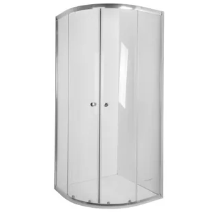 Invena Vitoria Kabina prysznicowa półokrągła 90x90x180 cm drzwi przesuwne, profile chrom, szkło przezroczyste, chrom AK-49-195-O - Kabiny prysznicowe - miniaturka - grafika 1