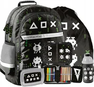 Plecaki szkolne i tornistry - Plecak szkolny Gaming dla chłopca 1-3 klasa Paso czarny zestaw tornister - miniaturka - grafika 1