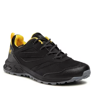 Buty dla chłopców - Trekkingi Jack Wolfskin - Woodland Texapore Low K 4042162 Black/Burly Yellow Xt - grafika 1