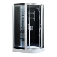 Kabiny z hydromasażem - Kabina prysznicowa zabudowana na niskim brodziku 120x85 Monako Prawa - miniaturka - grafika 1