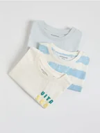 Bluzki dla niemowląt - Reserved - Bawełniany t-shirt 3 pack - złamana biel - miniaturka - grafika 1