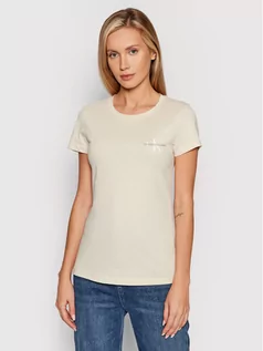 Koszulki i topy damskie - Calvin Klein Jeans Komplet 2 t-shirtów J20J214364 Beżowy Slim Fit - grafika 1