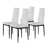 Krzesła - GoodHome Krzesła tapicerowane 4x krzesło do salonu jadalni Goodhome DC855-4 WHITE - miniaturka - grafika 1