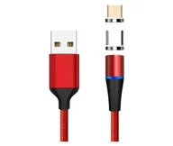 Kable USB - Kabel USB PremiumCord USB-A - microUSB + USB-C 1 m Czerwony (ku2m1fgr) - miniaturka - grafika 1