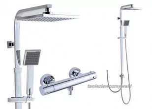 AQUALINE Bateria Natryskowa Prysznicowa Termostatyczna z Deszczownicą QUBUS - Baterie wannowe i prysznicowe - miniaturka - grafika 1