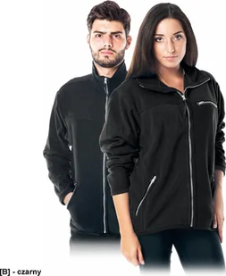 R.E.I.S. POLAR-HONEY - biała bluza miła w dotyku, krótko strzyżony polar, 100% poliester 290 g/m2, suwak, 3 zasuwane kieszenie - czarny 6XL - Bluzy męskie - miniaturka - grafika 1