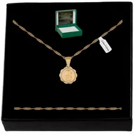 Biżuteria dla dzieci - ZŁOTY ŁAŃCUSZEK Z MEDALIKIEM DLA DZIEWCZYNKI 925 - miniaturka - grafika 1