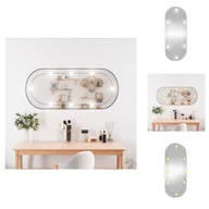 Lustra - vidaXL Lustro ścienne z oświetleniem LED 40x90 cm szklane owalne - Lustro - miniaturka - grafika 1