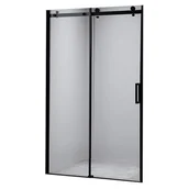 Ścianki i drzwi prysznicowe - Czarne drzwi prysznicowe do wnęki 125-130 cm rozsuwane SH03EB szkło 8 mm - miniaturka - grafika 1