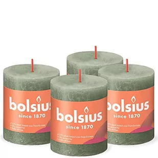 Bolsius Świece pieńkowe Shine, 6 szt., 80x68 mm, świeża oliwka Sfeerpunt - Świece - miniaturka - grafika 1