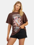 Koszulki i topy damskie - Roxy T-Shirt Sweetjanis Tees URJZT03737 Brązowy Regular Fit - miniaturka - grafika 1