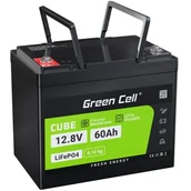 Akumulatory ogólnego zastosowania - Green cell Akumulator litowo-żelazowo-fosforanowy LiFePO4 Green Cell 12V 12.8V 60Ah do paneli solarnych, kamperów oraz łodzi CAV11 - miniaturka - grafika 1