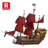 Klocki - KLOCKI REOBRIX THE PIRATE SHIP STATEK PIRACKI CZERWONE ŻAGLE 3066 PCS - miniaturka - grafika 1