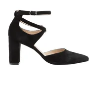 Czółenka - Zamszowe czółenka rozmiar 38 Anna Field czarne klasyczne wiązane na słupku - miniaturka - grafika 1