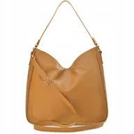 Torby i wózki na zakupy - Pojemna Torebka Torba Worek Shopper 2 Paski Damska Skórzana Ramię A4 - miniaturka - grafika 1