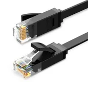 Kable USB - UGREEN Płaski kabel sieciowy Ethernet RJ45, Cat.6, UTP, 1m (czarny) - miniaturka - grafika 1