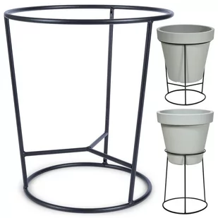 Stojak na doniczkę metalowy czarny dwustronny 37x41 cm stelaż - Donice - miniaturka - grafika 1