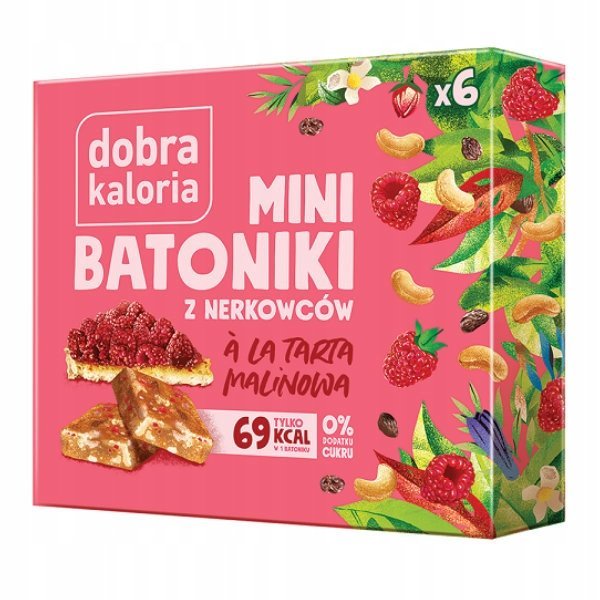 Batoniki mini z nerkowców a'la tarta malinowa (6x17g) 102g