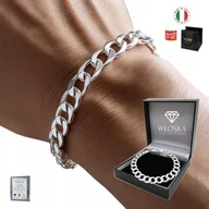 Bransolety męskie - WŁOSKA Bransoletka Srebrna Męska PEŁNA 6mm SREBRO pr 925 DIAMENTOWANA Gruba - miniaturka - grafika 1