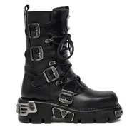 Glany damskie - Glany NEW ROCK M-373LUNA-S1 Czarny - miniaturka - grafika 1