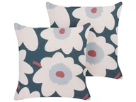 Poduszki dekoracyjne - 2 poduszki dekoracyjne ze wzorem w kwiaty 45 x 45 cm wielokolorowe SESBANIA - miniaturka - grafika 1