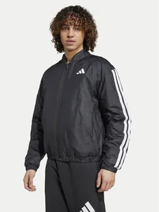 adidas Kurtka bomber Essentials 3-Stripes JD1294 Czarny Loose Fit - Kurtki męskie - miniaturka - grafika 1