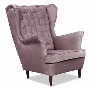 Fotel Uszak LILIA mocna tkanina PLECIONE oparcie - Fotele - miniaturka - grafika 1