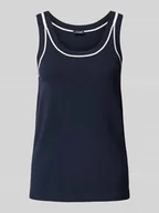 Koszulki i topy damskie - Top z dzianiny z prążkowanymi wykończeniami model ‘Kadi’ - miniaturka - grafika 1