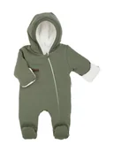 Pajacyki dla niemowląt - Chłopięcy pajac dresowy z luną khaki Nicol - miniaturka - grafika 1