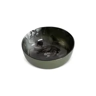 Figurki dekoracyjne - EUROFIRANY Misa ceramiczna 17 cm zielona - miniaturka - grafika 1