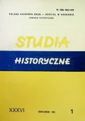 Książki o kulturze i sztuce - Studia historyczne Rok XXXVI Zeszyt 1 - miniaturka - grafika 1