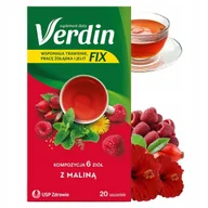 Herbata - Verdin Fix z maliną ziołowa herbata wspomagająca trawienie 20 saszetek - miniaturka - grafika 1