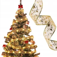 Oświetlenie świąteczne - TAŚMA LED CHOINKOWA LAMPKI STROIK WSTĄŻKA 4m 40LED - miniaturka - grafika 1