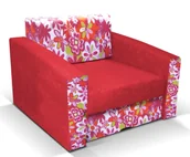 Łóżka dla dzieci i młodzieży - Czerwony fotel rozkładany z funkcją spania w kwiaty M9-M54 - miniaturka - grafika 1