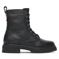 Botki damskie - Trzewiki Tommy Hilfiger Th Plaque Pebble Lace Boot Warm FW0FW08767 Czarny - miniaturka - grafika 1