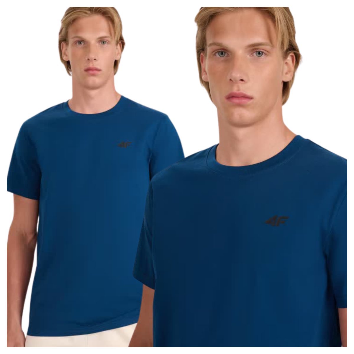 Koszulka męska bawełniana 4F 4FWMM00TTSHM2256-46S Zielony Roz. 3XL