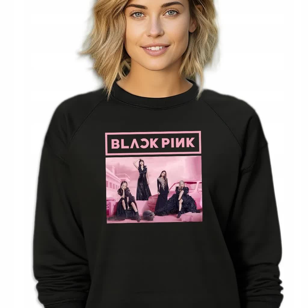 Bluza Damska Czarna BLACKPINK Korea Seoul Hit KPOP Wzory - Rozmiar L