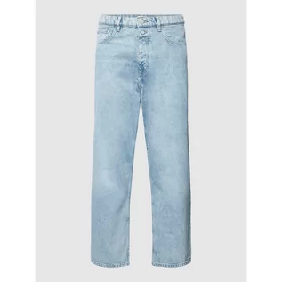 Spodnie męskie - Jeansy o luźnym kroju z bawełny ze szwami w kontrastowym kolorze - Esprit - grafika 1