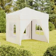 Pawilony ogrodowe - Składany namiot imprezowy ze ściankami, kremowy, 2x2 m - miniaturka - grafika 1
