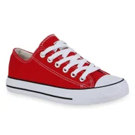 Trampki damskie - Mytrendshoe Damskie Trampki Buty Sportowe Sznurowane Buty 94237, Kolor: Czerwony Lucky, Rozmiar: 40 - miniaturka - grafika 1