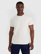 Koszulki sportowe męskie - 4F Koszulka treningowa szybkoschnąca męska - biała XL - miniaturka - grafika 1