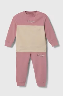 Calvin Klein Jeans dres dziecięcy kolor różowy - Dresy i komplety dla dziewczynek - miniaturka - grafika 1