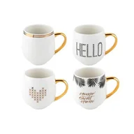 Kubki - Kubek prezentowy Gold 400 ml ze złotym uchem mix kolorów - miniaturka - grafika 1