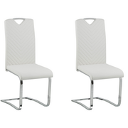 Krzesła - Beliani Zestaw 2 krzeseł do jadalni ekoskóra biały PICKNES - miniaturka - grafika 1