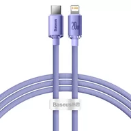 Kable USB - Baseus Crystal Shine Series kabel przewód USB do szybkiego ładowania i transferu danych USB Typ C - Lightning 20W 1,2m fioletowy (CAJY000205) - miniaturka - grafika 1