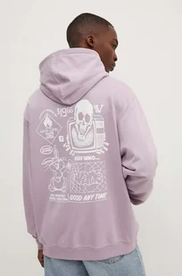 Vans bluza bawełniana męska kolor fioletowy z kapturem z nadrukiem VN000JE7D451 - Bluzy męskie - miniaturka - grafika 1