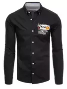 Koszule męskie - Koszula męska czarna Dstreet DX2285 - miniaturka - grafika 1