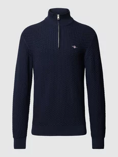 Sweter z dzianiny z krótkim zamkiem błyskawicznym - Swetry męskie - miniaturka - grafika 1