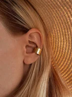 Kolczyki - Nausznica BETON GOLD srebro pozłacane - miniaturka - grafika 1